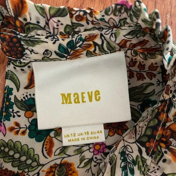 🖤 Anthropologie Maeve Darby Floral Print Sleeveless Blouse - Picture 6 of 7